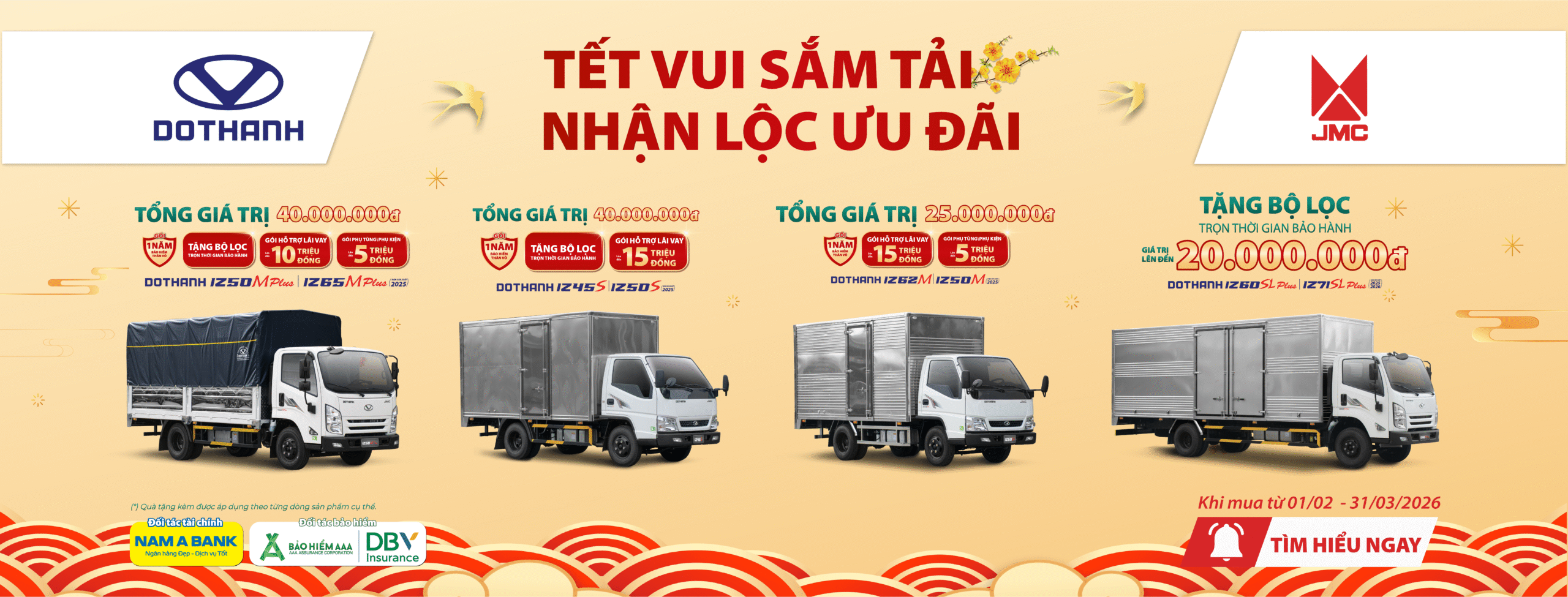 Khuyến mãi xe tải Dothanh IZ tháng 2 & tháng 3 năm 2026