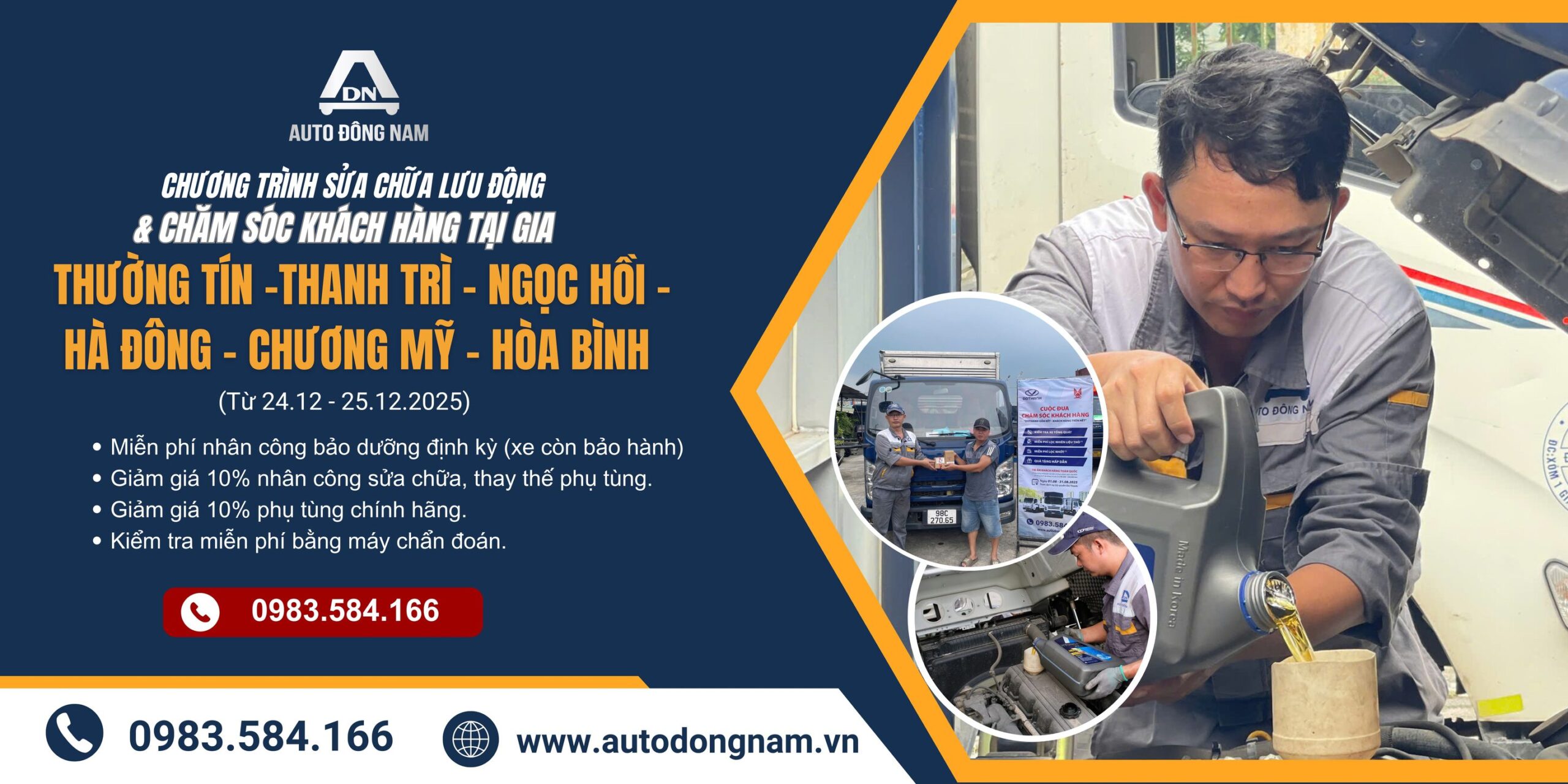 Sửa chữa lưu động xe tải Đô Thành IZ